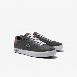 Lacoste Powercourt Δερμάτινα Trainers grey