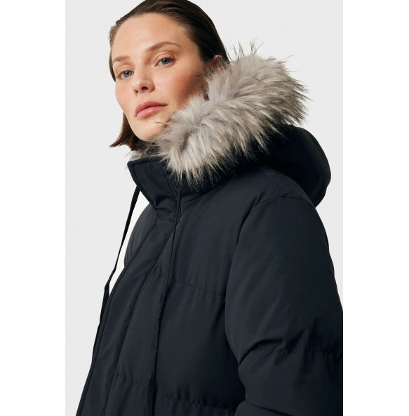 MEXX Hooded Jacket With Removable Fur Collar Black GC1152036W