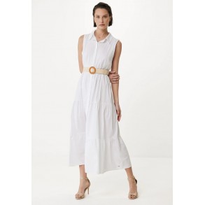 MEXX  Sleeveless Belted Dress Off White DF0647033W 